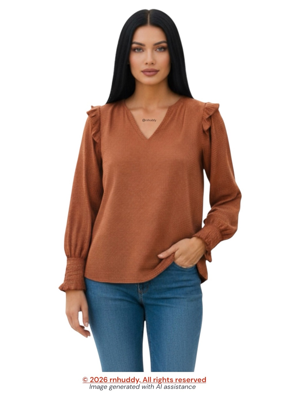 NWOT Kaileigh L orange/purpleish striped ruffle top